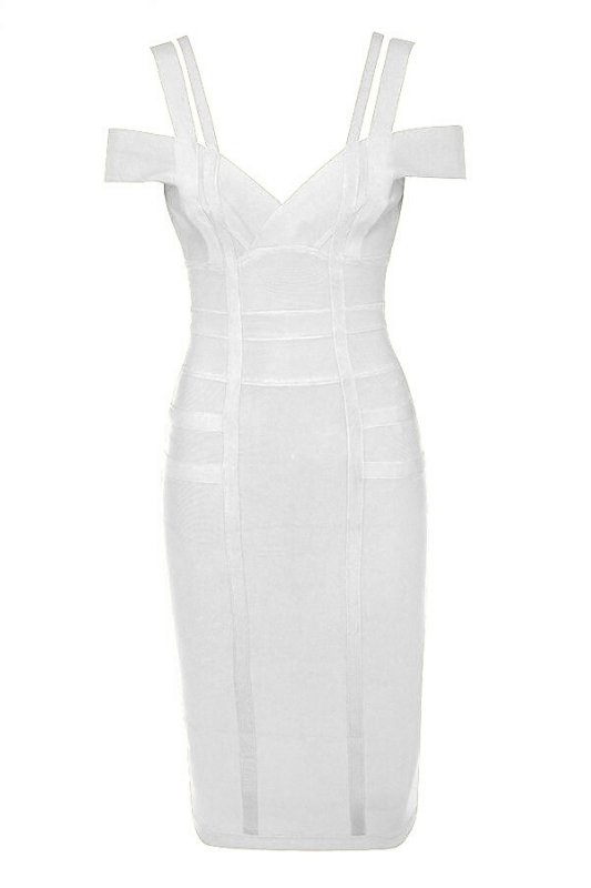 Sia Bandage Dress - White Pearl
