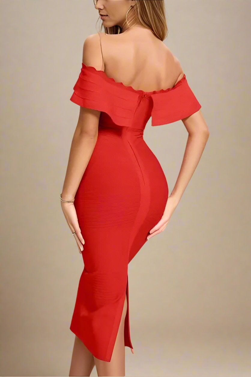 Billie Bandage Midi Dress - Lipstick Red