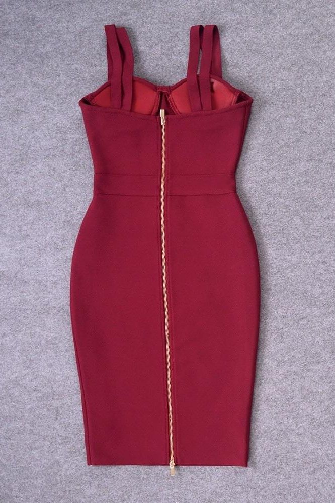 Kate Bandage Dress - Red Wine