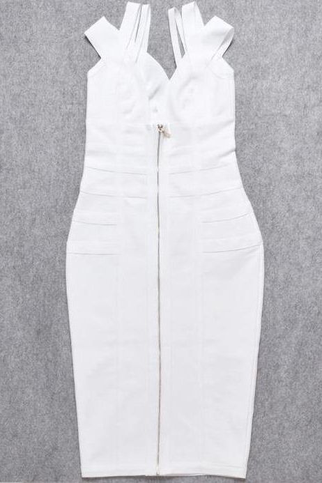 Sia Bandage Dress - White Pearl