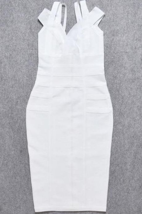 Sia Bandage Dress - White Pearl